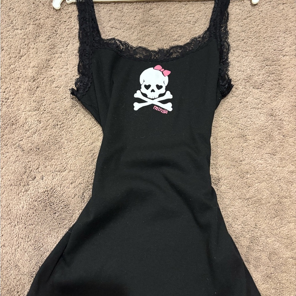 SHEIN Black Tank Top with Skull Design